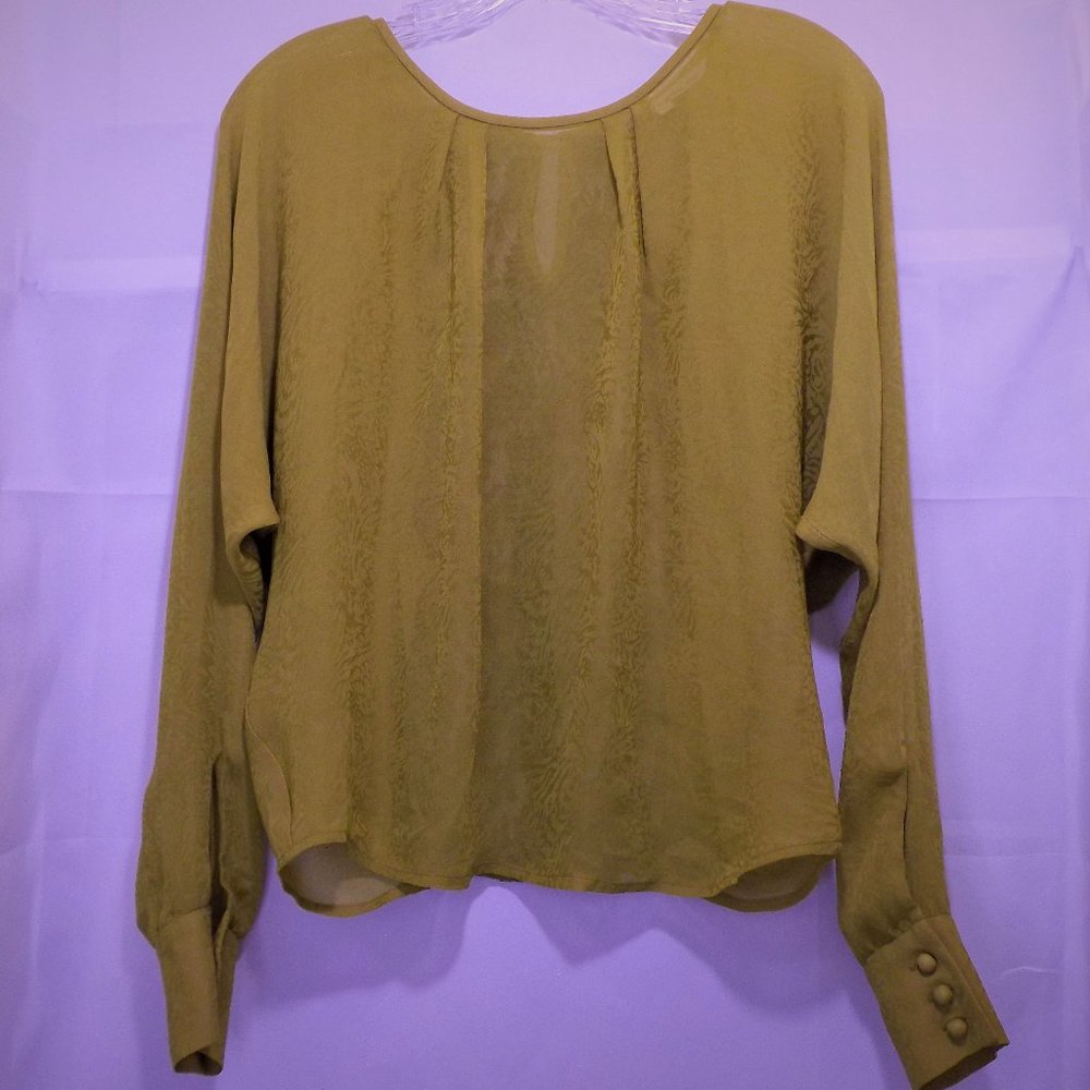 Rachel Roy Sheer Long Sleeve Top w/Back Lace Panel